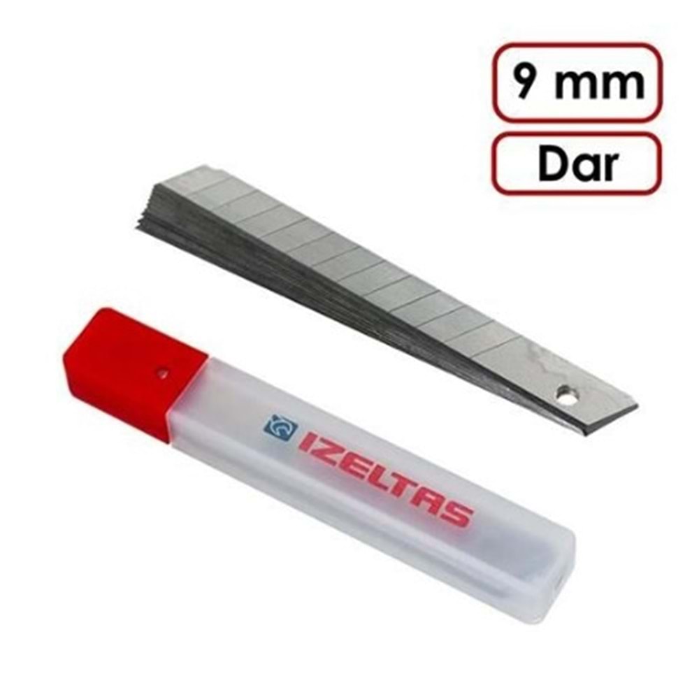 İzeltaş 14000005089 Pro Maket Bıçağı Dar Yedek Bıçak 9mm (10'lu)