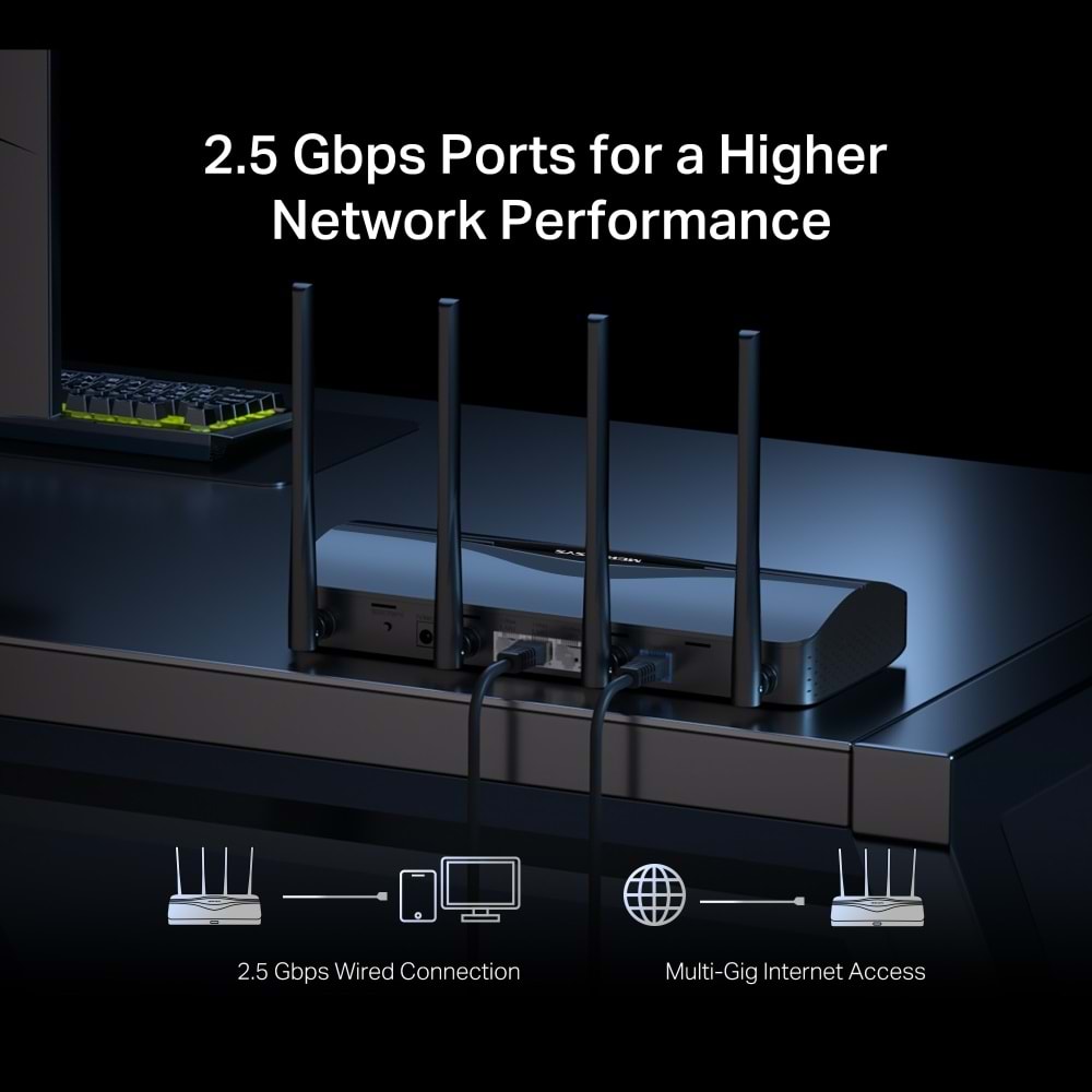 Mercusys MR27BE BE3600 Dual Band Wi-Fi 7 Router Yönlendirici