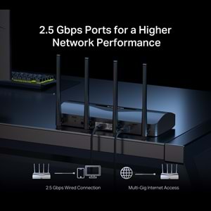 Mercusys MR27BE BE3600 Dual Band Wi-Fi 7 Router Yönlendirici