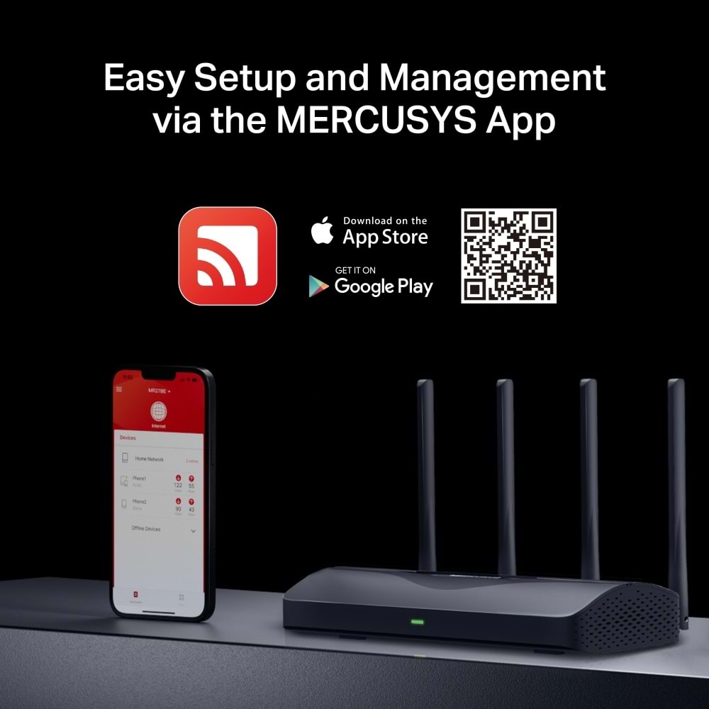 Mercusys MR27BE BE3600 Dual Band Wi-Fi 7 Router Yönlendirici
