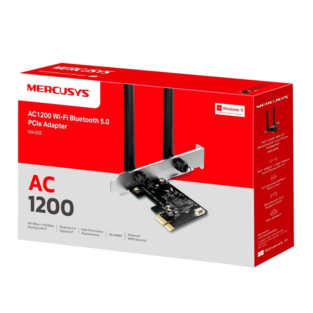 Mercusys MA30E Ac1200 Dual-band Wi-fi Bluetooth Pcı Express Adapter
