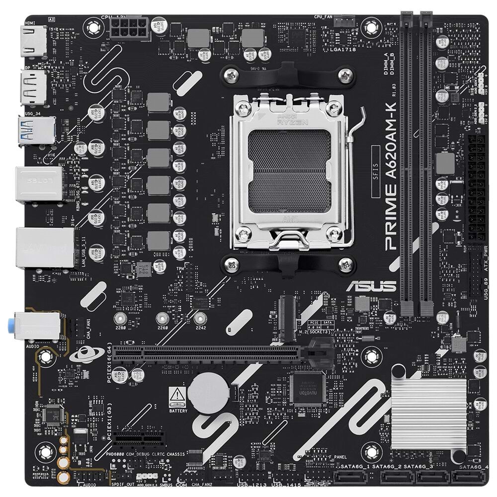 Asus PRIME A620AM-K A620A DDR5 USB3.2 M.2 DP/HDMI PCI 4.0 AM5 Anakart