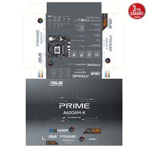 Asus PRIME A620AM-K A620A DDR5 USB3.2 M.2 DP/HDMI PCI 4.0 AM5 Anakart