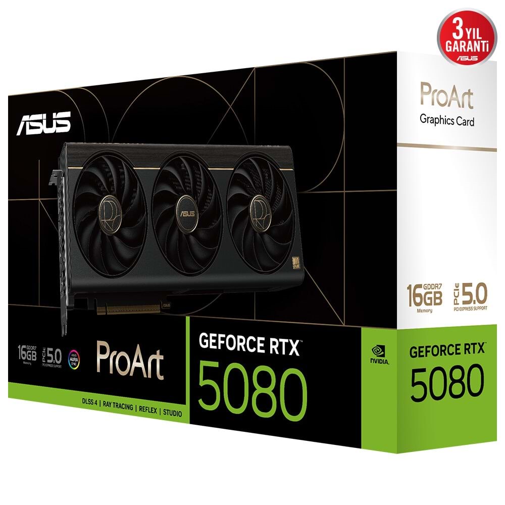Asus PROART-RTX5080-O16G OC 16GB GDDR7 256Bit HDMI-DP-USB-C Ekran Kartı