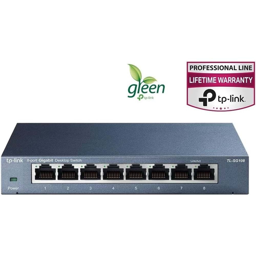 TP-Link TL-SG108 8 Port 10/100/1000 Qos Destekli Switch