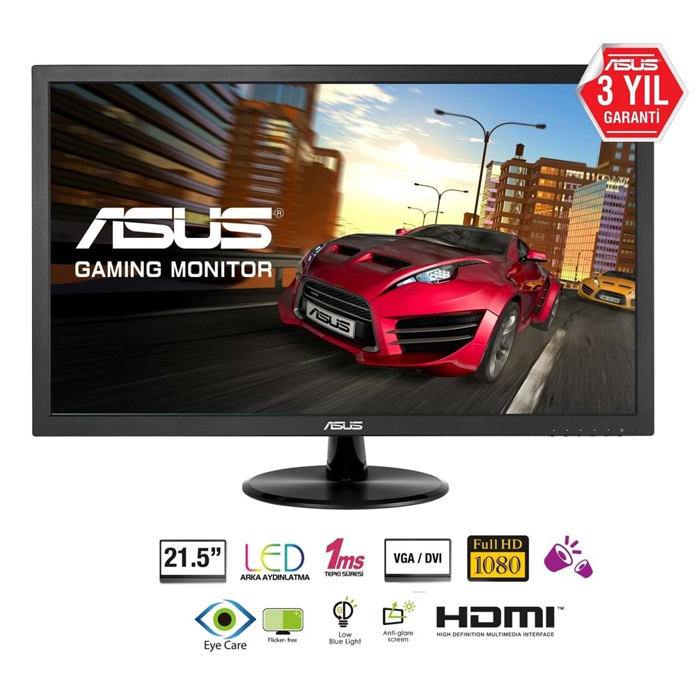 Asus 21.5 VP228HE Gaming Full HD 1ms HDMI,VGA MM VESA Siyah Monitör