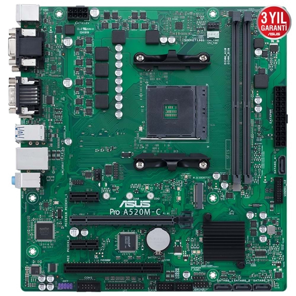 Asus Pro A520M-C/CSM AMD A520 4600 MHz (OC) DDR4 Soket AM4 mATX Anakart