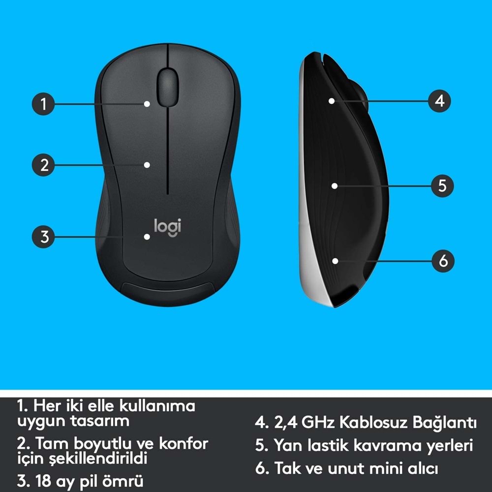 Logitech MK540 920-008687 Kablosuz Q Klavye Mouse Set Siyah