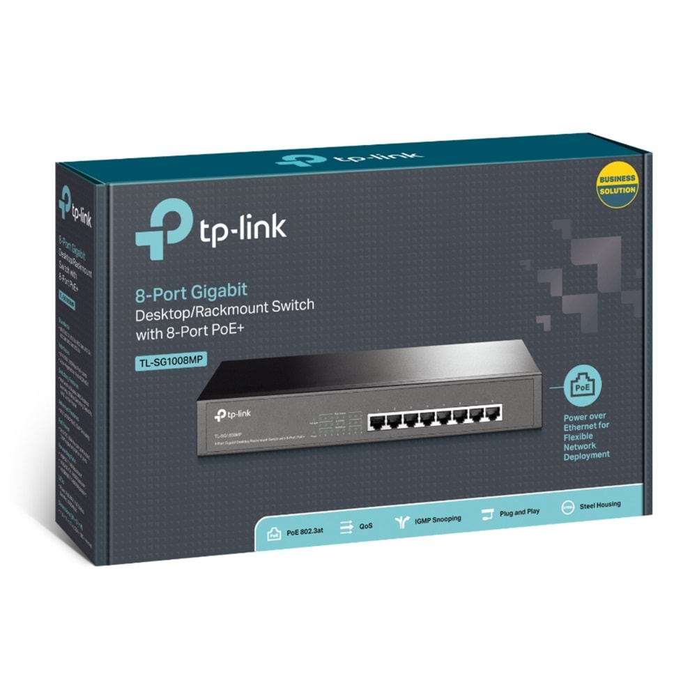 TP-Link TL-SG1008MP, 8-Port Gigabit Desktop/Rackmount Switch with 8-Port PoE+