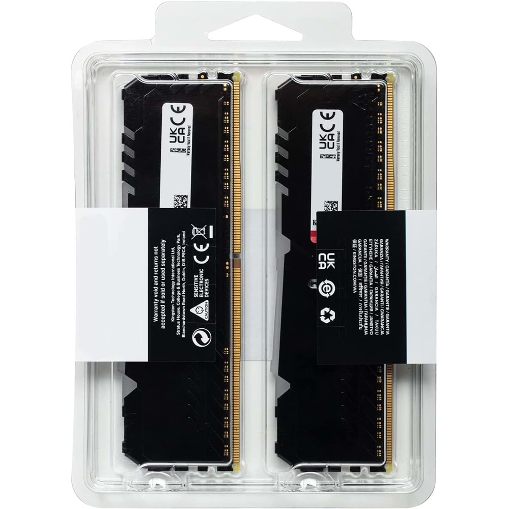 Kingston Fury Beast RGB 32GB (2x16GB) 3200MHz DDR4 CL16 Masaüstü Ram Kit 2 KF432C16BB1AK2/32