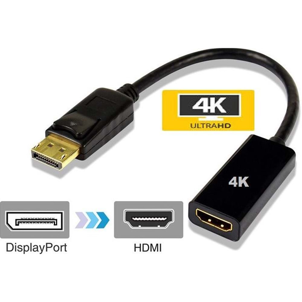 4K Destekli Displayport Hdmi Çevirici Dönüştürücü Adaptör