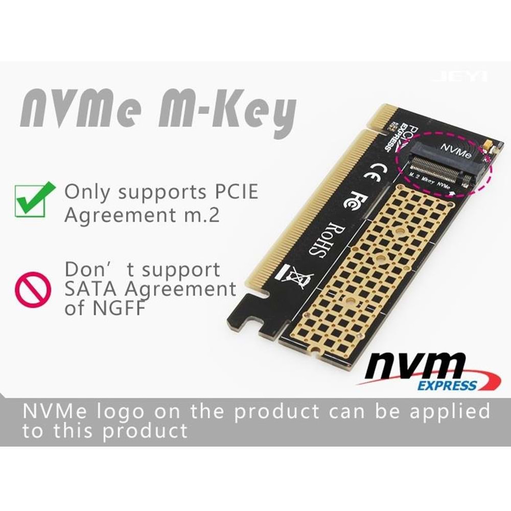 M.2 Nvme Ssd Ngff To Pcie 3.0 X16 Adaptör M Key Kart Çevirici Dönüştürücü