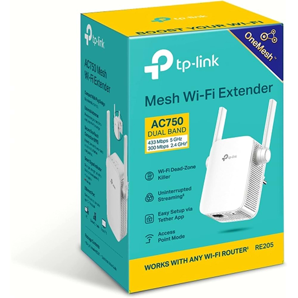 TP-Link RE205, AC750 Mbps Wi-Fi Menzil Genişletici