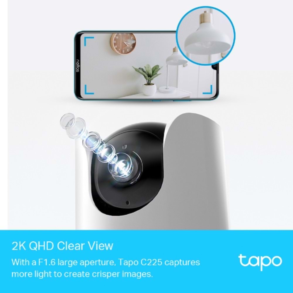 TP-Link Tapo C225, 2K QHD Yapay Zeka Ev Güvenliği Wi-Fi Kamerası