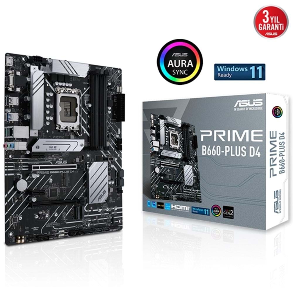 Asus Prime B660-Plus D4 Intel B660 5066 MHz (OC) DDR4 Soket 1700 ATX Anakart