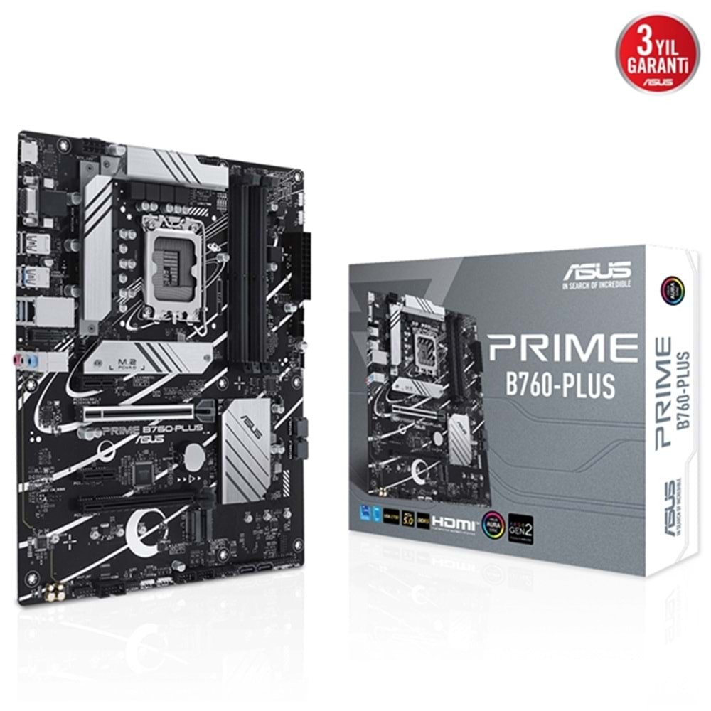 Asus Prime B760-Plus Intel B760 7200 MHz (OC) DDR5 Soket 1700 ATX Anakart