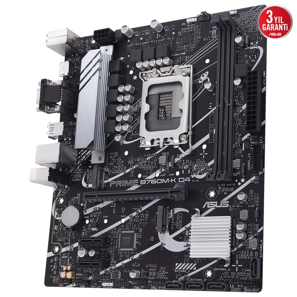 Asus Prime B760M-K D4 Intel B760 5333 MHz (OC) DDR4 Soket 1700 mATX Anakart