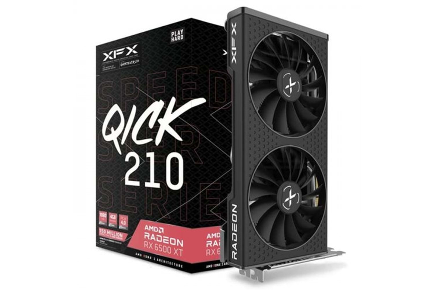 XFX AMD Radeon RX 6500 XT Speedster QICK 210 Black RX-65XT4DBDQ 4 GB GDDR6 64 Bit Ekran Kartı