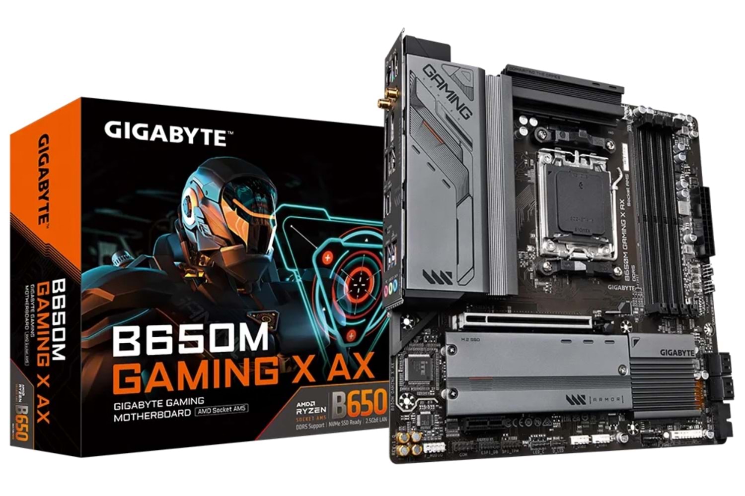 Gigabyte B650M Gaming X AX 1.1 AMD B650 DDR5 M.2 DP/HDMI MATX AM5 Anakart