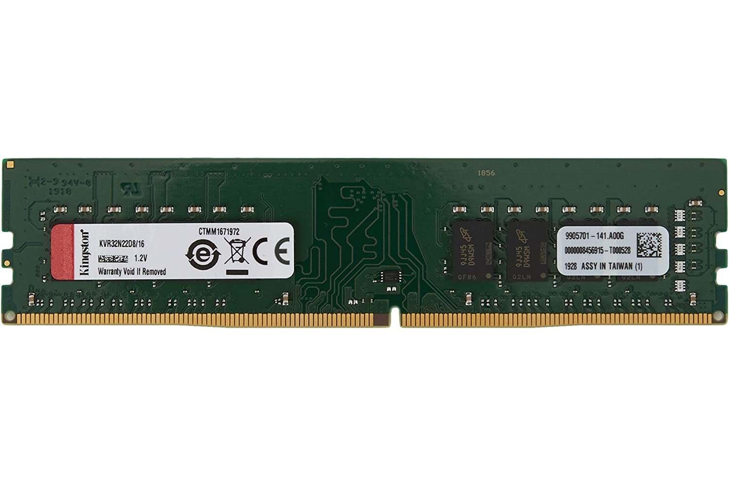 Kingston KVR32N22D8/16 16 GB DDR4 3200 MHz CL22 Ram