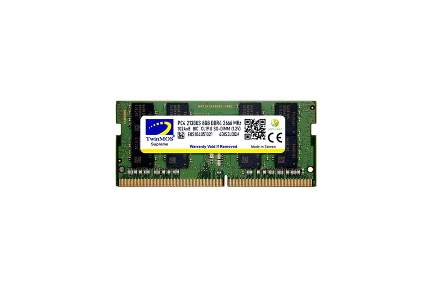 Twinmos MDD48GB2666N DDR4 8 GB 2666 MHz Notebook Ram