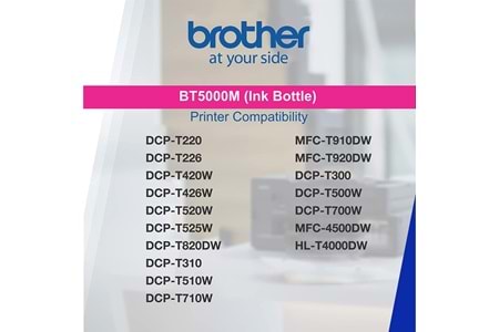 Brother BT5000M Kırmızı Orjinal Kartuş T300,T500W,T800W 5000 Sayfa