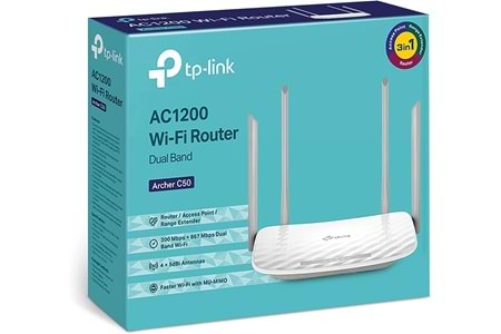 TP-Link Archer C50, AC1200 Mbps Kablosuz Dual-Band Access Point / Router