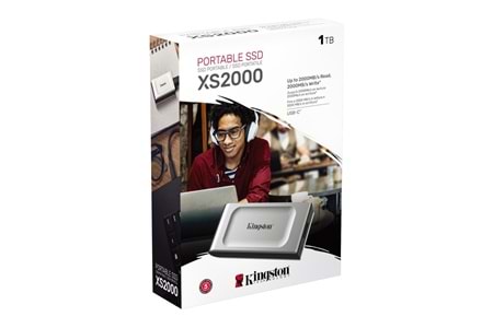 Kingston SXS2000/500G 500 GB 2000 MB/S USB 3.2 Type-C Taşınabilir SSD Gri
