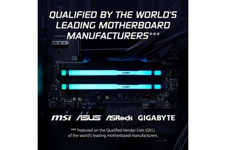 Kingston FURY Beast DDR5 RGB 16GB 5600MT/s DDR5 CL36 DIMM Masaüstü Oyun Belleği Tek Modül - KF556C36BBEA-16