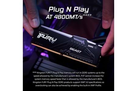 Kingston FURY Beast DDR5 RGB 16GB 5600MT/s DDR5 CL36 DIMM Masaüstü Oyun Belleği Tek Modül - KF556C36BBEA-16