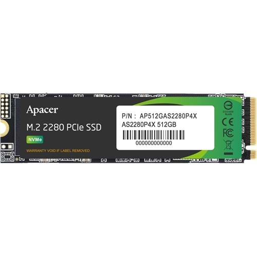 Apacer AP512GAS2280P4X-1 512 GB M.2 PCIe NVMe Gen3 SSD