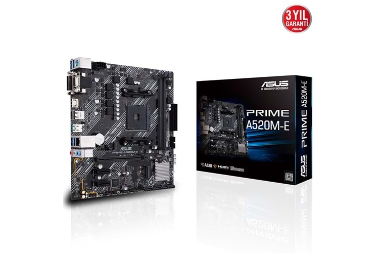 Asus Prime A520M-E AMD A520 DDR4 USB3.2 HDMI/DVI/VGA PCI 3.0 AM4 Anakart