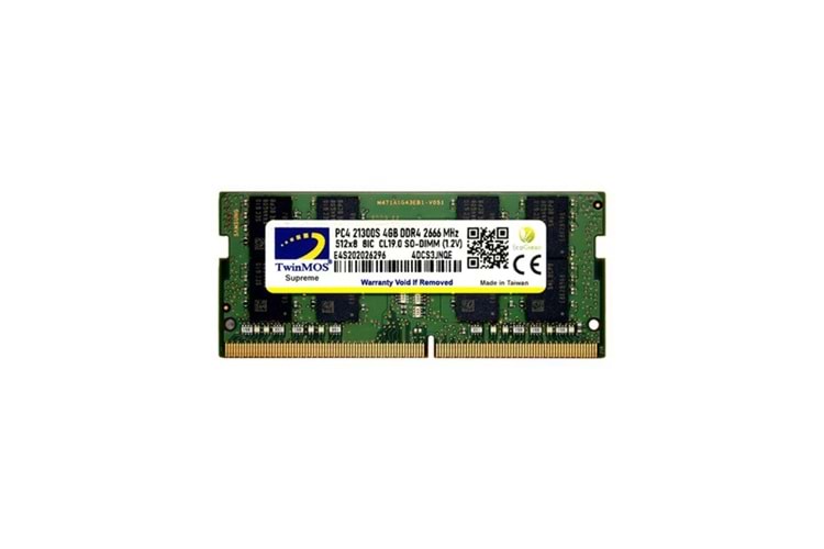 Twinmos MDD44GB2666N 4 GB DDR4 2666 MHz CL19 Notebook Ram